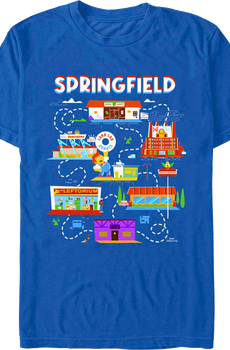 Springfield Map Simpsons T-Shirt