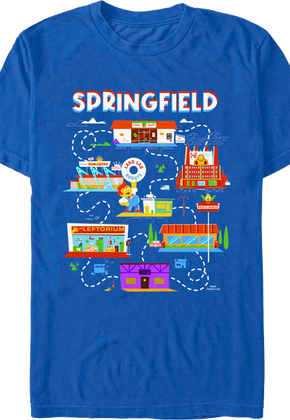 Springfield Map Simpsons T-Shirt