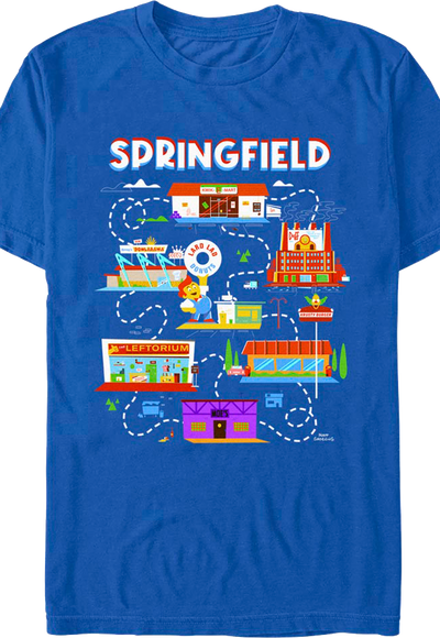 Springfield Map Simpsons T-Shirt