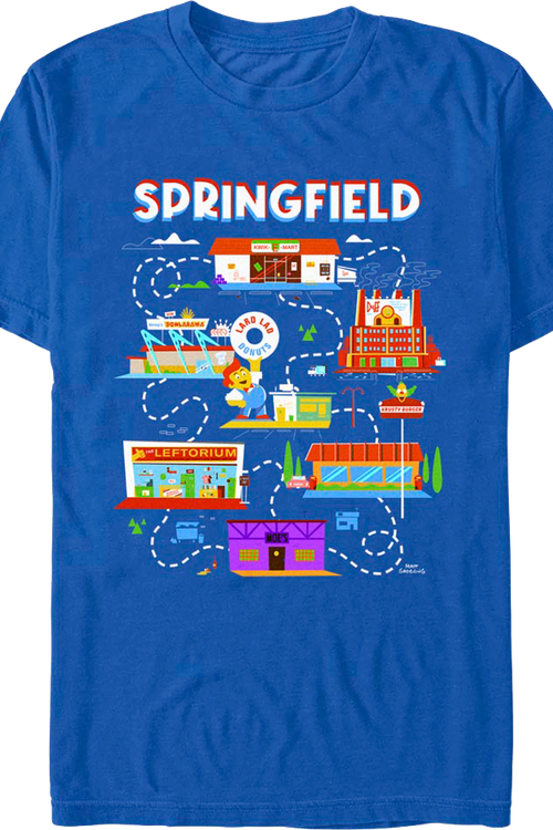 Springfield Map Simpsons T-Shirtmain product image