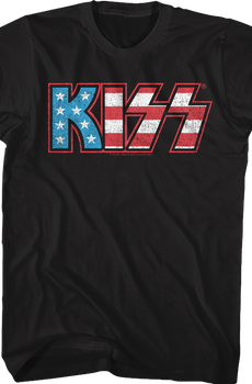 Stars And Stripes Logo KISS T-Shirt