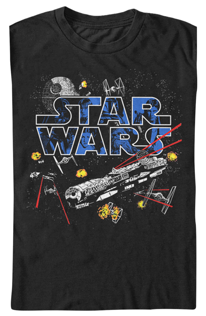Maglietta Star Wars Falcon Fly Uomo – Fantastica T-Shirt Con Stampa USA