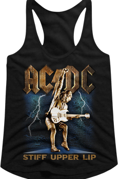 Ladies Stiff Upper Lip ACDC Racerback Tank Top