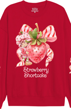 Candy Cane Striped Bow Strawberry Shortcake Sweatshirt