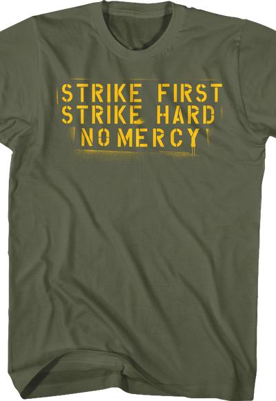 Strike First Strike Hard No Mercy Karate Kid Shirt