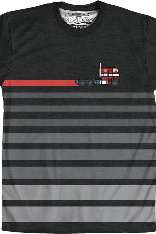 Sublimated Optimus Prime Stripe Transformers Shirtmain product image