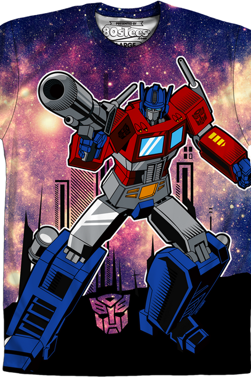 Sublimation Galaxy Optimus Prime Transformers Shirtmain product image