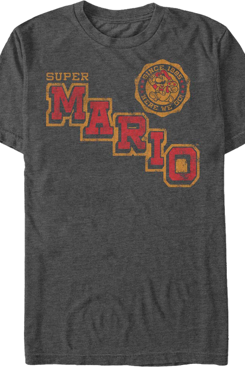 Super Mario Here We Go Badge Nintendo T-Shirtmain product image
