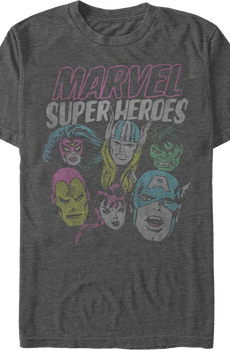 Superhero Head Shots Marvel Comics T-Shirt