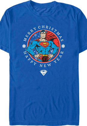 Superman Merry Christmas Happy New Year DC Comics T-Shirt