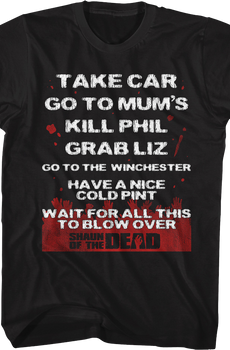 Survival Plan Shaun Of The Dead T-Shirt