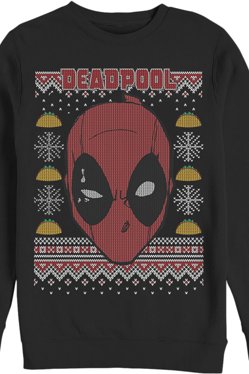 Taco Design Deadpool Faux Ugly Christmas Sweatermain product image