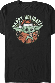 The Child Happy Holidays The Mandalorian Star Wars T-Shirt