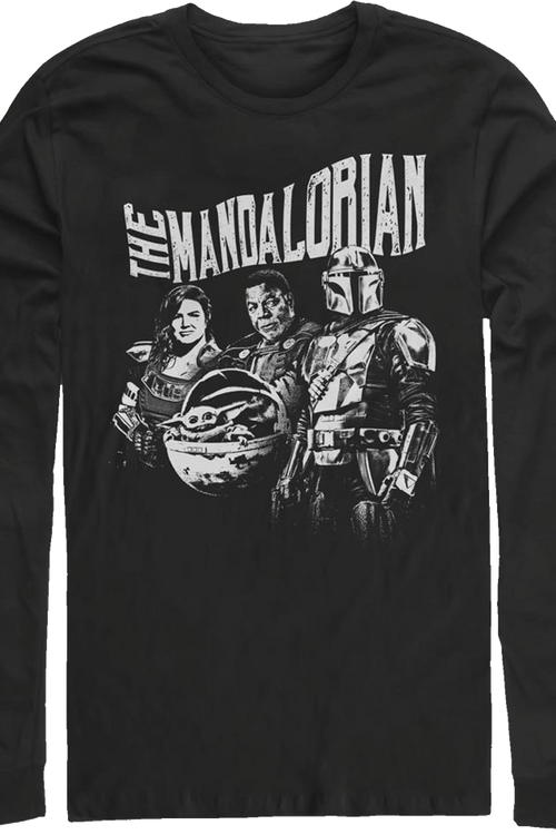 The Mandalorian Black And White Star Wars Long Sleeve Shirtmain product image