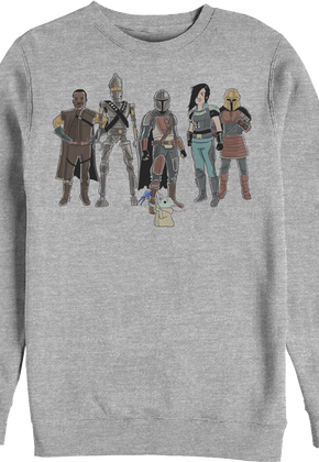 The Mandalorian Character Sketches Star Wars Sweatshirt