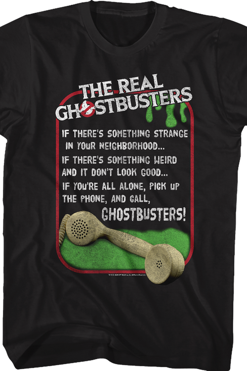 Theme Song Lyrics Real Ghostbusters T-Shirtmain product image