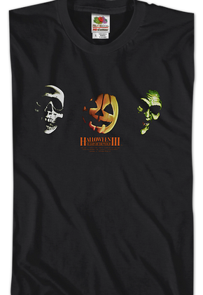 Three Scary Masks Halloween III Season of the Witch T-Shirt