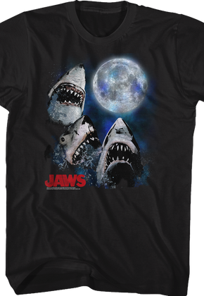 Three Shark Moon Jaws T-Shirt