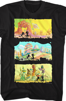 Three Worlds Rick and Morty T-Shirt