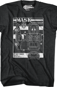 Retro Thunderhawk Schematic MASK T-Shirt