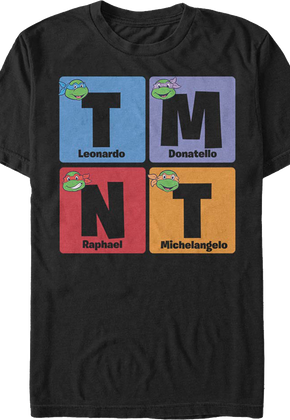 TMNT Names Teenage Mutant Ninja Turtles T-Shirt
