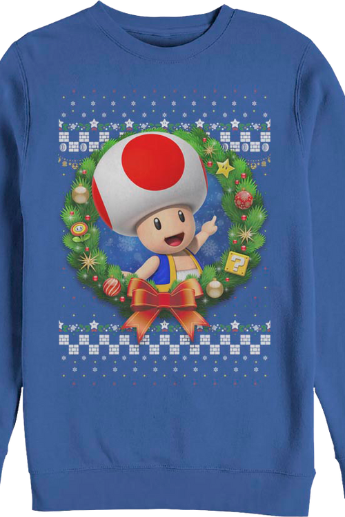 Toad Christmas Wreath Super Mario Bros. Sweatshirtmain product image