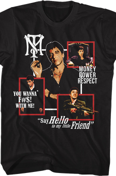 Tony Montana Quotes Collage Scarface T-Shirt