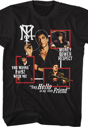 Tony Montana Quotes Collage Scarface T-Shirt