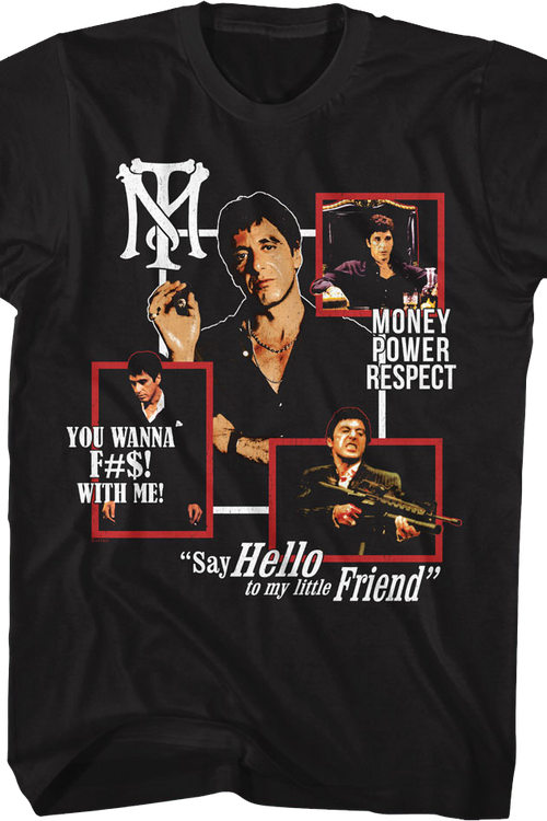 Tony Montana Quotes Collage Scarface T-Shirtmain product image