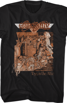 Toys In The Attic Cover & Track List Aerosmith T-Shirt