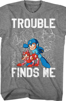 Trouble Finds Me Mega Man T-Shirt