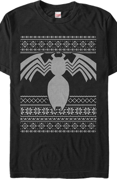 Venom Faux Ugly Christmas Sweater Marvel Comics T-Shirt