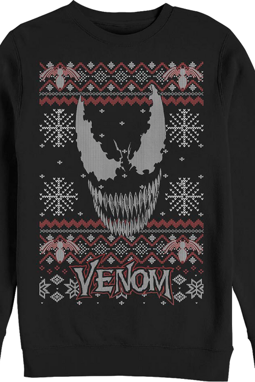 Venom Faux Ugly Knit Christmas Sweater Marvel Comics Sweatshirtmain product image