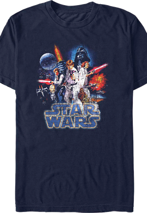 Vintage Episode IV A New Hope Movie Poster Star Wars T-Shirt