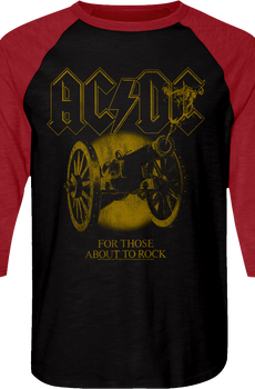 Vintage For Those About to Rock ACDC Raglan Baseball Shirt
