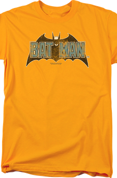 Vintage Gold Batman Logo DC Comics T-Shirt