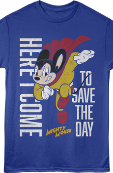 Vintage Here I Come To Save The Day Mighty Mouse T-Shirt