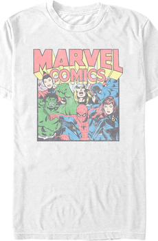 Vintage Heroes Collage Marvel Comics T-Shirt