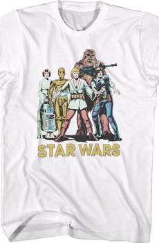 Vintage Heroes Illustration Star Wars T-Shirt