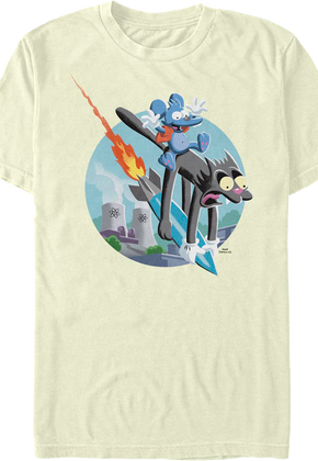 Vintage Itchy & Scratchy Missile The Simpsons T-Shirt