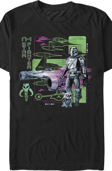 Vintage Mandalorian N-1 Starfighter Star Wars T-Shirt
