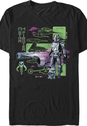 Vintage Mandalorian N-1 Starfighter Star Wars T-Shirt