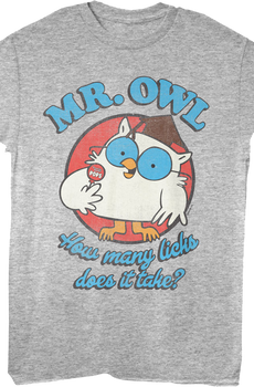 Vintage Mr. Owl How Many Licks Does It Take Tootsie Pop T-Shirt