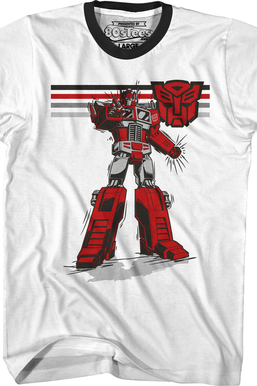 Retro Optimus Prime Transformers Ringer Shirtmain product image