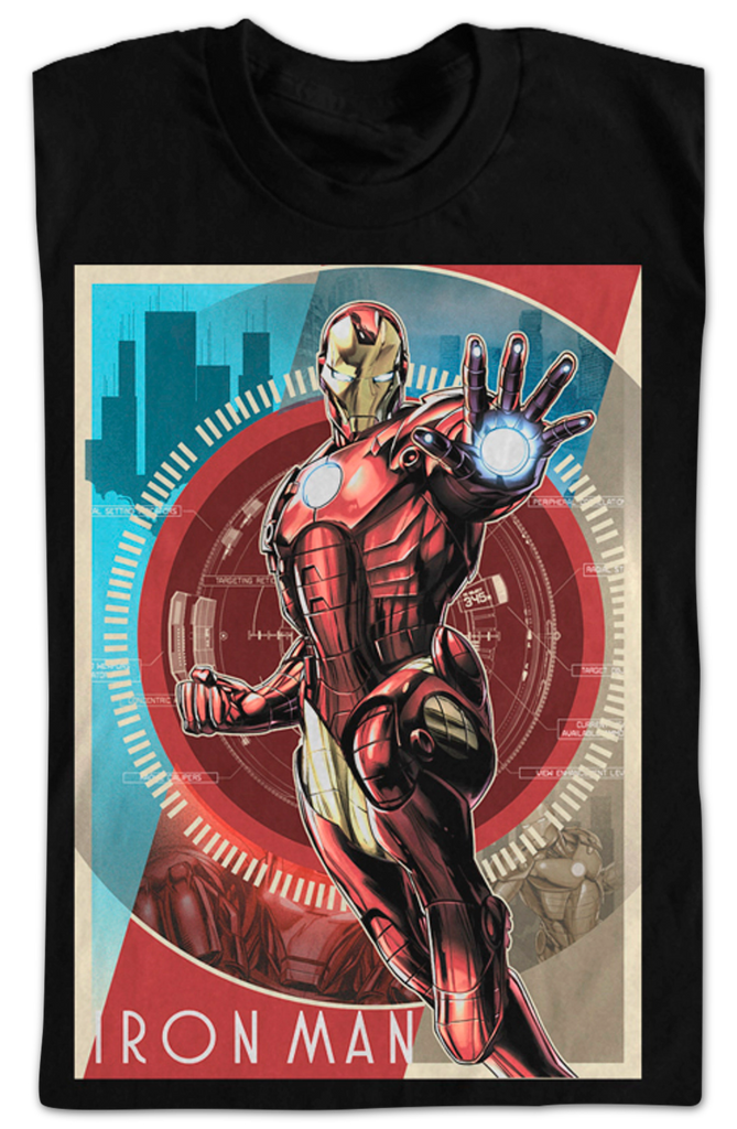 Iron man t shirt with glowing chest piece Clearance
