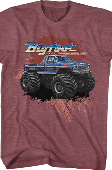 Vintage Splatter Background Bigfoot T-Shirt