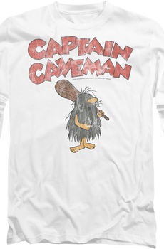 Vintage White Captain Caveman Long Sleeve Shirt