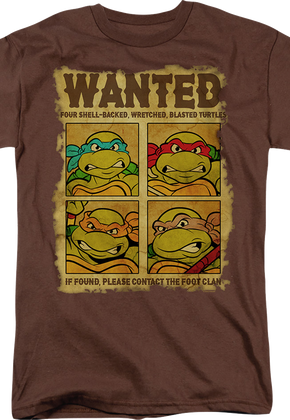 Wanted Poster Teenage Mutant Ninja Turtles T-Shirt