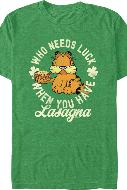 Who Needs Luck When You Have Lasagna Garfield T-Shirtmain product image