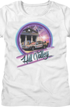 Womens Airbrush Hill Valley Back To The Future Shirt